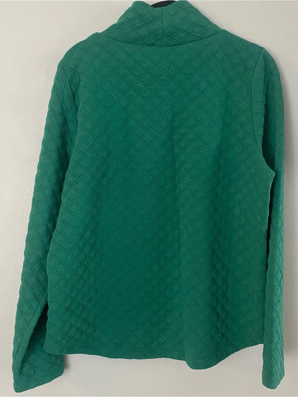 J. Crew Quilted Turtleneck Sweatshirt in Green SZ M